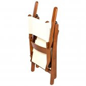 Marmaris Ahşap Bahçe Balkon Takımı: 60lık Yuvarlak Masa + 2 PVC Kumaşlı Sandalye Katlanır Set - 5