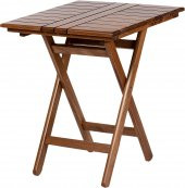 İspanya Atina Katlanır Ahşap Bahçe Balkon Takımı -60x60 Masa + 2 Sandalye Set - 4