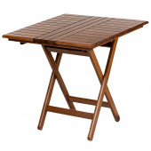 London Atina Katlanır Ahşap Bahçe Balkon Takımı: 80x80 Masa + 2 Sandalye Set - 2