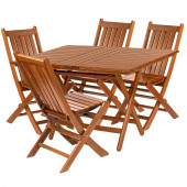 Acropol Atina Ahşap Bahçe Takımı, Katlanır Balkon Set: 60x100 Masa + 4 Sandalye - 1