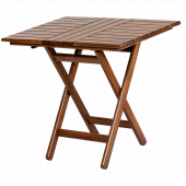 Marmaris Ahşap Bahçe Balkon Takımı: 60x80 Masa + 2 PVC Kumaşlı Sandalye Katlanır Set - 2