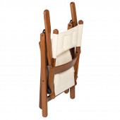 Atina Ahşap Bahçe Balkon Takımı: 70x120 Masa + 4 Minderli Sandalye Katlanır Set - 6
