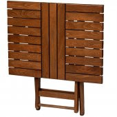 İspanya Atina Katlanır Ahşap Bahçe Balkon Takımı -60x80 Masa + 2 Sandalye Set - 2