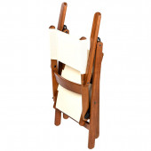 Marmaris Ahşap Bahçe Balkon Takımı: 80x80 Masa + 2 PVC Kumaşlı Sandalye Katlanır Set - 5