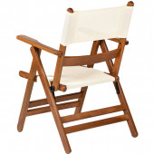 Marmaris Ahşap Bahçe Balkon Takımı: 80x80 Masa + 2 PVC Kumaşlı Sandalye Katlanır Set - 6