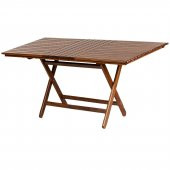 London Atina Katlanır Ahşap Bahçe Balkon Takımı -80x160 Masa + 4 Sandalye Set - 3