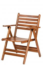 London Atina Katlanır Ahşap Bahçe Balkon Takımı -80x120 Masa + 4 Sandalye Set - 4