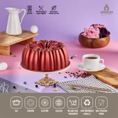 Amboss Ametist 26 cm Yanmaz Yapışmaz Döküm Kek Kalıbı Kırmızı - 2