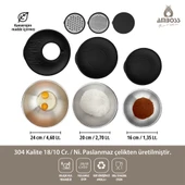 Amboss Satin 9 Parça Çok Amaçlı Karıştırma Kabı Kase Takımı - Siyah - 2