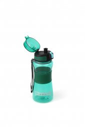 Bear&Deer Otomatik Kapak Silikon Kemer, Klipsli ve Detoks Filtreli Şeffaf Açık Yeşil Plastik Matara 700 Ml - MT0029-04 - 2