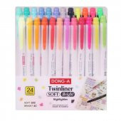 Dong-A Twinliner Soft Bright 24 Renk Çift Taraflı Fosforlu Kalem - 1
