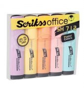 Scrikss Sh712 Pastel Renkler Fosforlu Kalem Seti 5'Li - 1