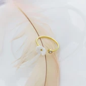 Vaoov 925 Ayar Gümüş Taşlı Sedef Çiçekli Yüzük thumbnail 4