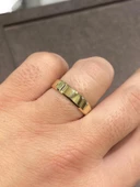 Kibrit Çöpü 5 mm 14 Ayar Altın Alyans Yüzük Kadın Erkek Unisex - 3