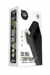 Powerway TX30 Siyah Led Işıklı Dijital Göstergeli 30.000 mAh (Gerçek 30.000 mAh Garantili) Powerbank - 1