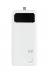 Powerway 80.000 Mah Kablolu Dijital Göstergeli Gerçek 80.000 Mah Garantili Işıklı Kamp TX80 Beyaz Powerbank - 1