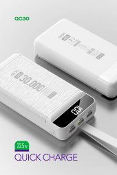 Powerway PD 22.5W 30.000 MAH 3.0 HIZLI ŞARJ (GERÇEK 30.000 MAH GARANTİLİ) QC30 POWERBANK Beyaz - 2