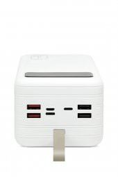 Powerway TX60 Beyaz Çoklu Çıkış Dijital Göstergeli Ekstra Kablolu 60.000 mAh (Gerçek 60.000 mAh Garantili) Powerbank - 4