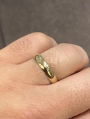 Düz Bombe 4 mm 14 Ayar Altın Alyans Yüzük Kadın Erkek Unisex thumbnail 4