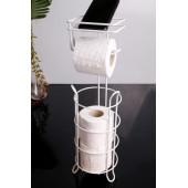 YUVARLAK BEYAZ STANDLI YEDEKLİ ÇOK AMAÇLI WC KAĞITLIK -BEYAZ - 2