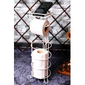 YUVARLAK BEYAZ STANDLI YEDEKLİ ÇOK AMAÇLI WC KAĞITLIK -BEYAZ - 3