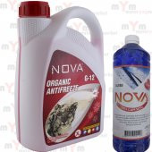 Nova -25 Derece Organik Kırmızı Antifriz 3 Litre +Cam Suyu - 1