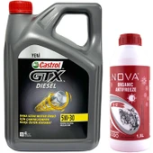 Castrol GTX Diesel 5W-30  ACEA C2 Motor Yağı 4 Litre + K. Antifriz 1,5 L thumbnail 1