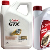 Castrol GTX LPG 20W-50 Sentetik Motor Yağı 4 Litre + Organik Antifriz 3 L - 1