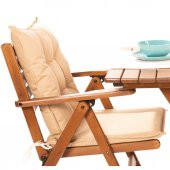 Antalya, London, Ürgüp, Madrid Sandalye İçin Oturum ve Sırt Minderi -Su İtici Akrilik Kumaş -Krem - 1