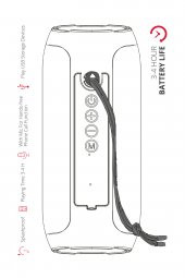 WRX01 90 dB SD Kart Aux Usb Girişli Siyah Kablosuz Bluetooth Speaker Hoparlör Ses Bombası FM Radyo - 2