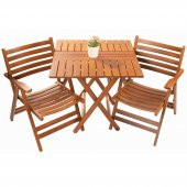Atina Balkon Masası 60x60 -Ahşap Bahçe Masası - Katlanır Portatif Masa - 3