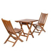 Acropol Atina Ahşap Bahçe Takımı, Katlanır Balkon Set: 60x60 Masa + 2 Sandalye - 3