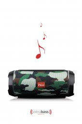 WRX05 90 dB SD Kart Aux Usb Girişli Kamuflaj Bluetooth Speaker Hoparlör Ses Bombası FM Radyo - 1