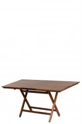 Ahşap Bahçe Balkon Mutfak Masası -Kaş Katlanabilir 80x160 - 1