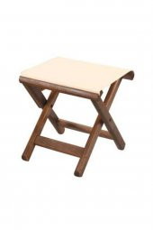 Atina Katlanabilir Ahşap Tabure PVC Oturum Ev-Cafe-Restoran-Bahçe - 1