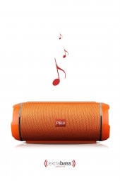 WRX05 90 dB SD Kart Aux Usb Girişli Turuncu Kablosuz Bluetooth Speaker Hoparlör Ses Bombası FM Radyo - 1