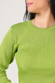 Kadın Fitilli Triko Body Yeşil - 6