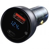 Baseus QC+PPS Dual Dijital Göstergeli 65W Araç Şarj Cihazı Araç Çakmaklık Şarjı - 1