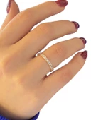 Tek Sıra Tamtur Zirkon Taşlı 14 Ayar Rose Altın Yüzük thumbnail 2