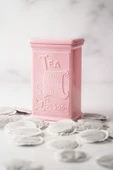 Akrilik Soft Pembe Şeker Kahve Çay Kavanozu 500 Ml (Vakum Kapak ) - 4