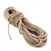 JUT DEKORATİF 5 MM 10 Metre ÇUVAL HASIR HALAT TIRMALAMA TAHTA İPİ - 1