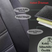Z&C MAXTECH Fiat Egea Deri Detaylı Özel Tasarım Oto Koltuk Kılıfı Seti MAXY SB - 5