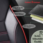 Z&C MAXTECH Fiat Linea Deri Detaylı Özel Tasarım Oto Koltuk Kılıfı Seti SİMPLE - 5