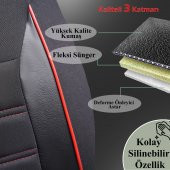 Z&C MAXTECH Toyota Hilux Deri Detaylı Özel Tasarım Oto Koltuk Kılıfı Seti SMART K - 5
