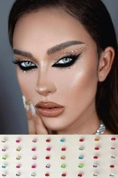 112 Adet Işıltılı Renkli Mücevher Sticker Kendinden Yapışkanlı Mücevher Tırnak Yüz Ve Vücut Çıkartma - 1