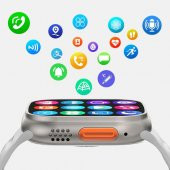 SHAZA Watch 8 Ultra Dt No:1 49MM NFC Tansiyon Oksijen Nabız Ölçer Uyku Takibi İos Android Uyumlu Akıllı Saat Siyah-Turuncu - 2