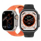 SHAZA Watch 8 Ultra Dt No:1 49MM NFC Tansiyon Oksijen Nabız Ölçer Uyku Takibi İos Android Uyumlu Akıllı Saat Siyah-Turuncu - 4