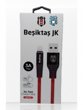 Beşiktaş Lisanslı Iphone İçin 3A Lightning Şarj Kablosu 1 Metre Hızlı Şarj Destekli - 1