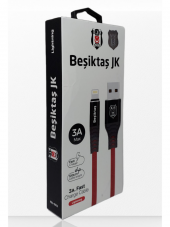 Beşiktaş Lisanslı Iphone İçin 3A Lightning Şarj Kablosu 1 Metre Hızlı Şarj Destekli - 2