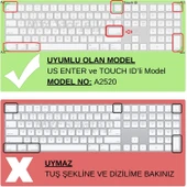Magic Keyboard A2520 Klavye Koruyucu US Düzenli Touch ID Sayısal Tuş Takımı Uyumlu Silikon - 3